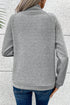 Asymmetrical Button Neck Geometric Textured Knit Pullover