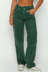Asymmetrical Crossed Waist Raw Hem Shift Denim Jeans