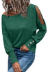 Asymmetrical Cut Out Buttoned Long Sleeve Top
