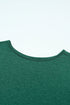 Asymmetrical Cutout Button Accent Long Sleeve Ribbed Knit Top