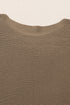 Asymmetrical Ribbed Batwing Short Sleeve Knit Top