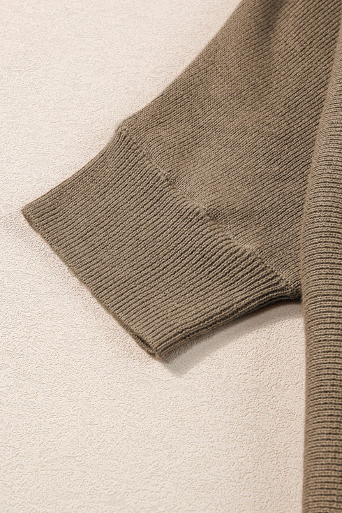 Asymmetrical Ribbed Batwing Short Sleeve Knit Top