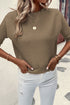 Asymmetrical Ribbed Batwing Short Sleeve Knit Top
