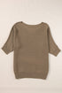 Asymmetrical Ribbed Batwing Short Sleeve Knit Top
