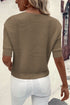 Asymmetrical Ribbed Batwing Short Sleeve Knit Top