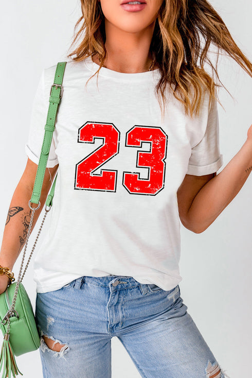 Athletic Style Number Twenty Three Distressed Graphic Tee