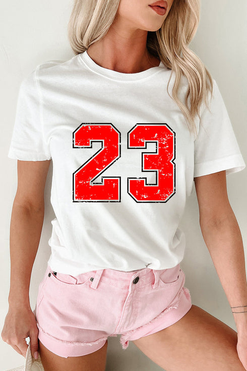 Athletic Style Number Twenty Three Distressed Graphic Tee