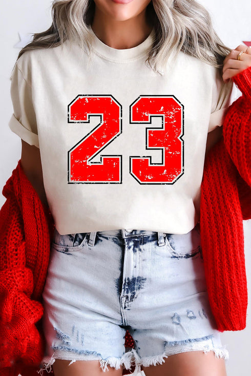 Athletic Style Number Twenty Three Distressed Graphic Tee