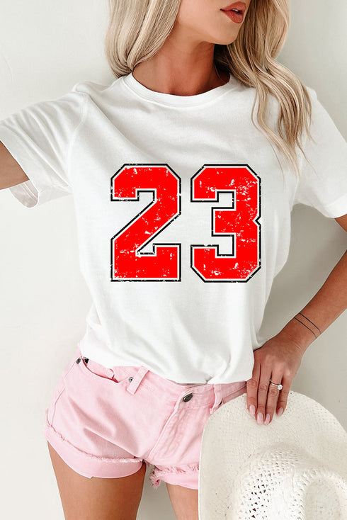 Athletic Style Number Twenty Three Distressed Graphic Tee