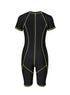 Athletic Zip Front Short Sleeve One Piece Swimsuit