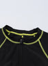 Athletic Zip Front Short Sleeve One Piece Swimsuit