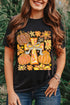 Autumn Blessings Cross Pumpkin Floral Graphic Tee Top