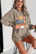 Autumn Pumpkin Bow Graphic Corded Pullover Sweatshirt