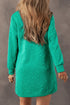 Autumn Stroll Jacquard Textured Quarter Zipper Shift Dress