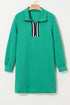 Autumn Stroll Jacquard Textured Quarter Zipper Shift Dress