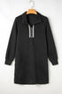 Autumn Stroll Jacquard Textured Quarter Zipper Shift Dress