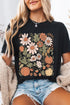 Autumnal Bloom Pumpkin Patch Floral Botanical Graphic Tee