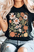 Autumnal Bloom Pumpkin Patch Floral Botanical Graphic Tee