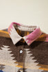 Aztec Print Western Button Up Shirt Jacket