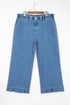 Elastic Waist Ruffled Wide Leg Denim Pants