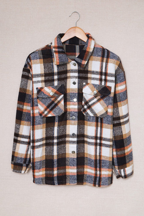 Relaxed Fit Brushed Plaid Button Down Shirt