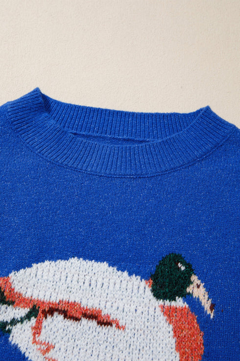 Polyester Polyamide Drop Shoulder Long Sleeve Sweater