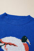 Polyester Polyamide Drop Shoulder Long Sleeve Sweater