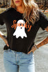 Spooky Ghost Character Print Expressive Graphic Tee