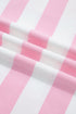Striped Patchwork Zipper Pullover Elastic Waist Shorts Two Piece Short Set
