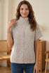 High Neck Zipper Knit Short Sleeve Sweater