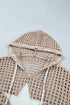 Acrylic Star Pattern Crochet Hooded Drawstring Sweater