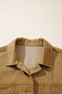 Metal Button Front Collared Long Sleeve Western Jacket