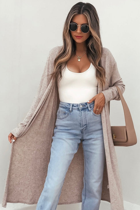 Polyester Cotton Long Sleeve Tunic Shift Cardigan