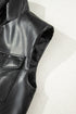 Double Flap Pocket Western Faux Leather Zip Up Vest