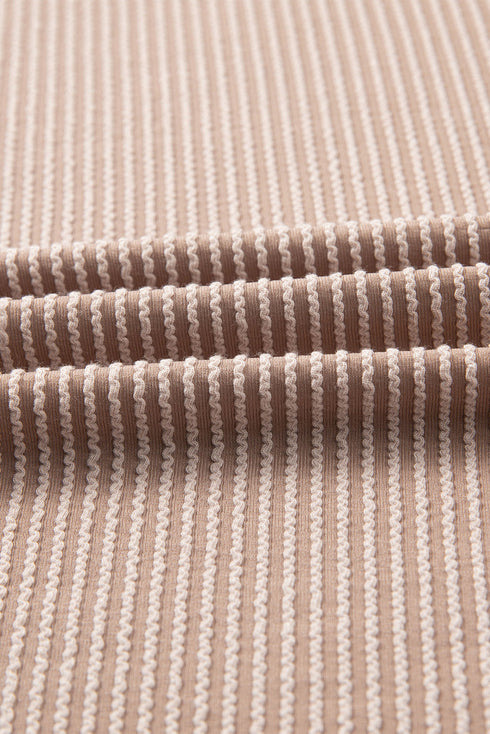 Textured Corded Sleeveless Pocketed Two Piece Shorts Set