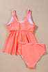 Whip Stitch Detail Peplum Tankini Set