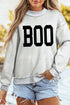 Reversible Boo Slogan Ghost Print Mock Neck Sweatshirt