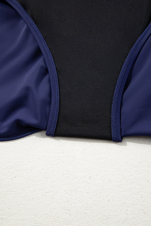 Empire Waist Ruched Side Tie Tankini Set