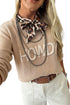 Howdy Letter Embroidered Crew Neck Relaxed Sweater