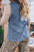 Tailored Western Buttoned Front Slit Denim Vest