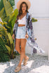 Bohemian Patchwork Print Open Front Resort Kimono