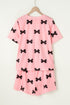 Bow Print Two Piece Short Lounge Set