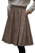 Detailed Pure Polyester Textured Pleated Midi Skirt