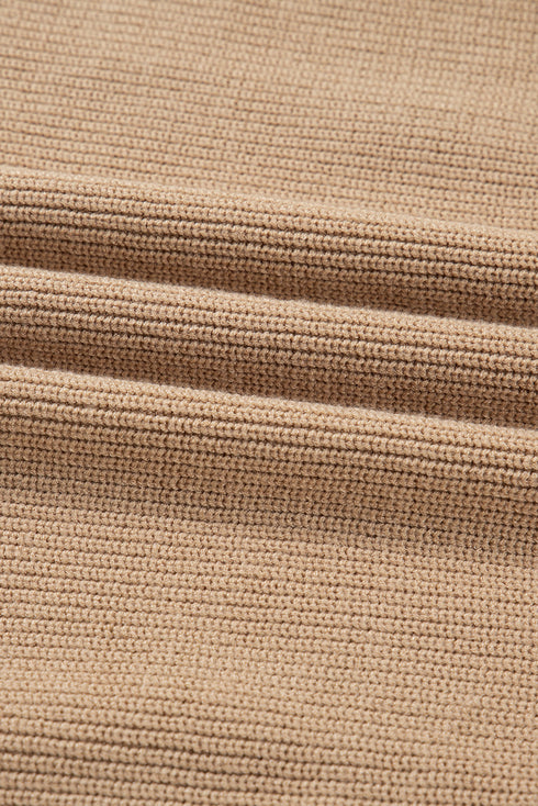 Pearl Embellished Keyhole Blouson Knit Sweater Dress