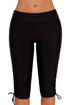 High Rise Ruched Side Tie Capri Leggings
