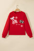 Gingham Patch Embroidered Rugby Print Stars Sweatshirt