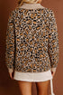 Leopard Print Button Up Long Sleeve Viscose Blend Cardigan