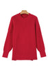 Modern Ribbed Knit Stand Neck Long Sleeve Sweater