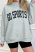 Letter Graphic Mock Neck Equal Polyester Cotton Blend Sweatshirt