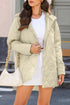 Solid Quilted Snap Button Hooded Puffer Coat